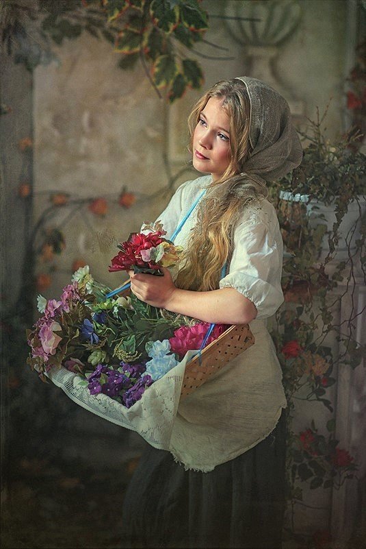 Цветочница - девушка, цветы, цветочница - оригинал