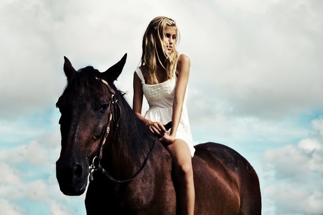 Летняя прогулка - порода, лошадь, конь, люблю лошадей, девушка, кони, лошади, лето - оригинал