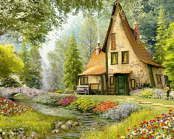 Сказочный домик - природа, дом - оригинал