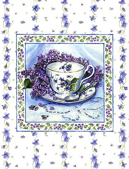 цветы и чайная пара - оригинал