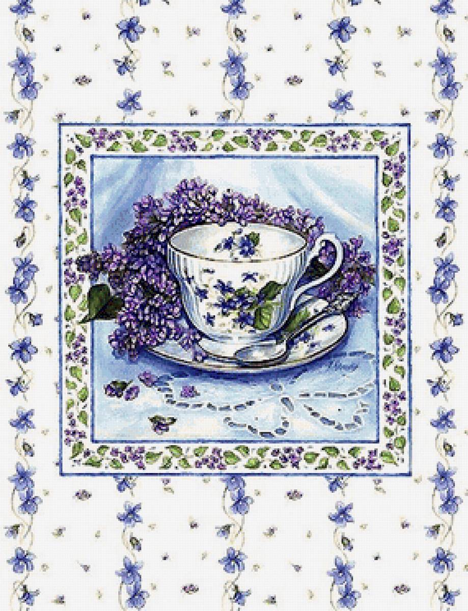 цветы и чайная пара - предпросмотр