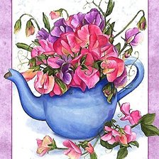 Схема вышивки «цветы в чайнике»