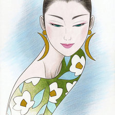 Схема вышивки «Девушка»