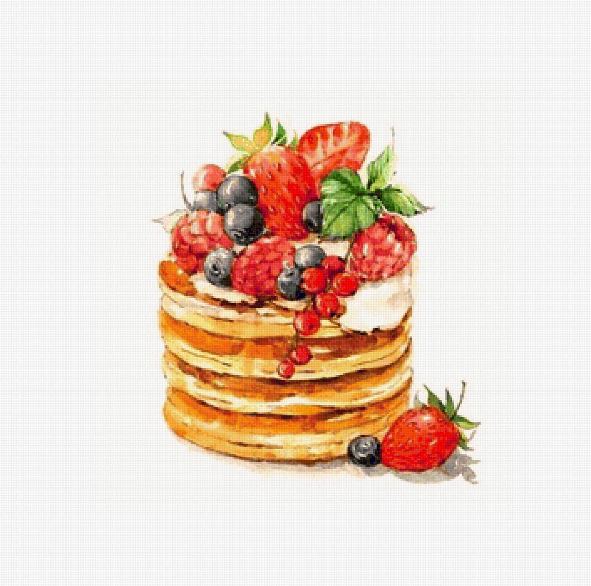 Фруктовое пирожное - клубника, пирожное - предпросмотр