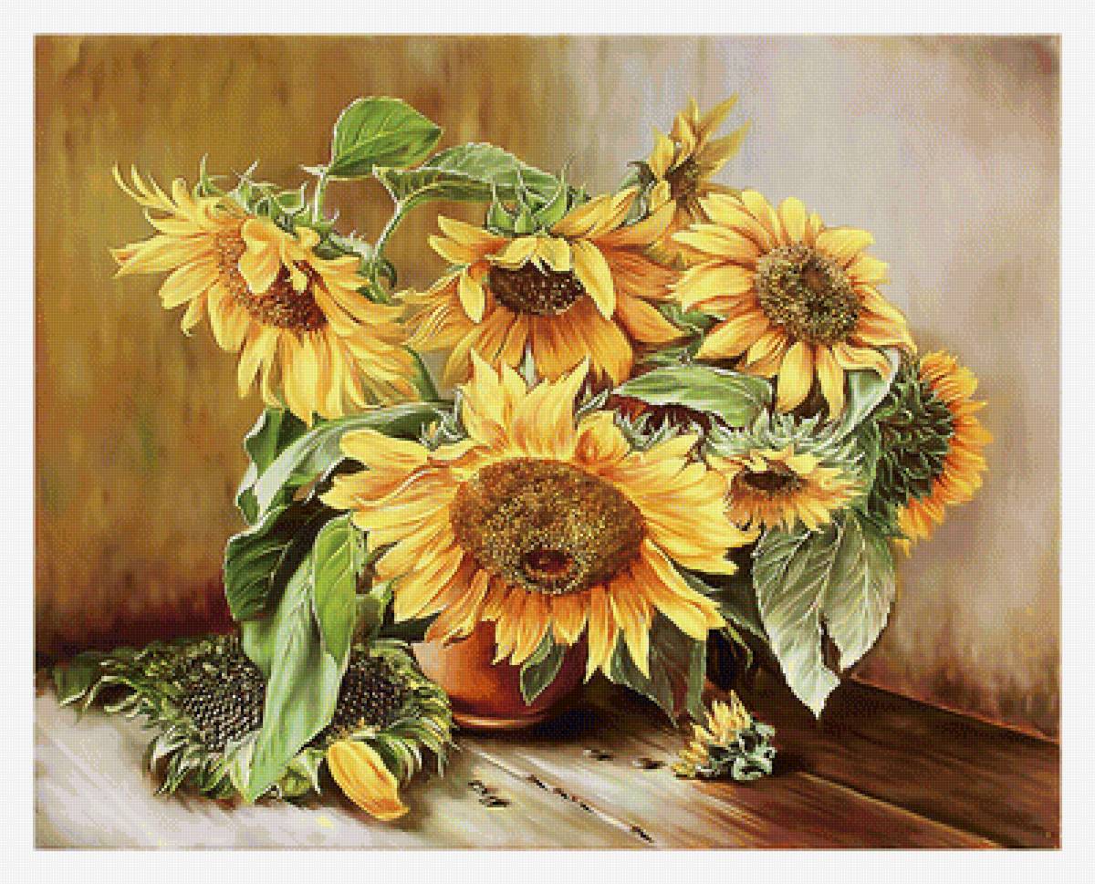серия "Букет". Подсолнухи - букет, подсолнухи, цветы, флора - предпросмотр