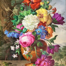 Схема вышивки «kvety,váza»