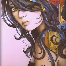 Схема вышивки «Девушка»