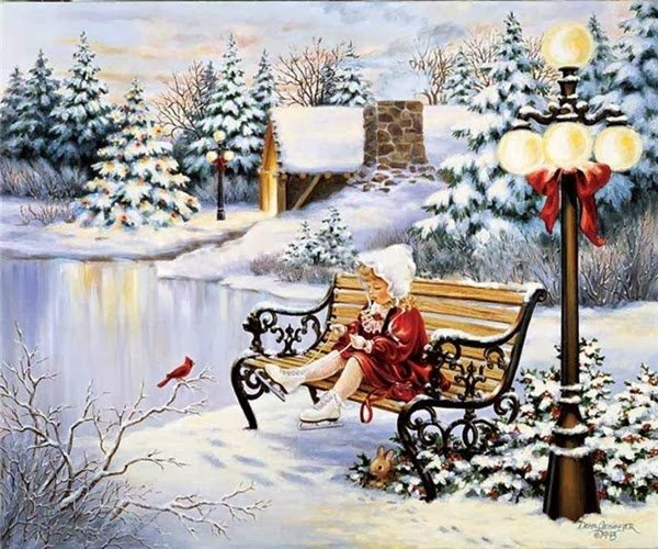 Christmas. - dona gelsinger paints.snowscenes.children. - оригинал