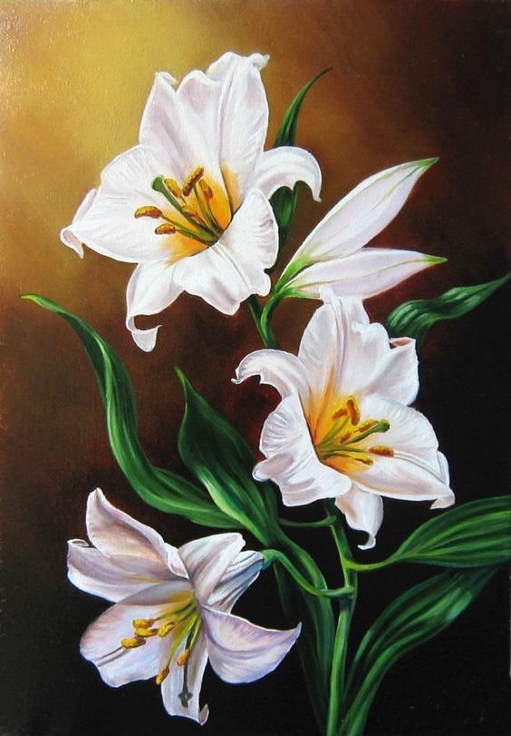 LIRIOS BLANCOS - 278 x 400 cruces - оригинал