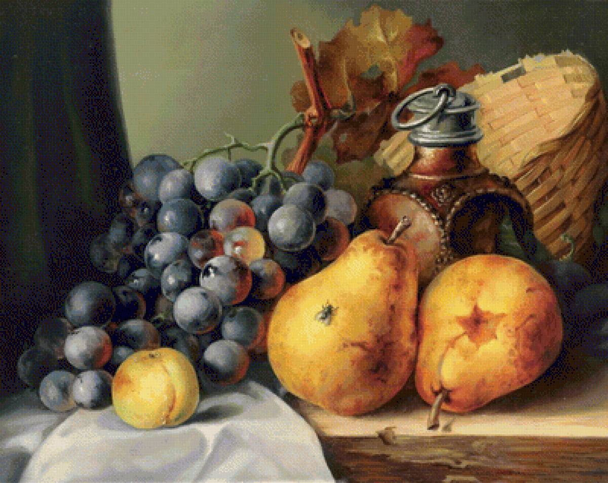 Виноград и груши. - голандский натюрморт - предпросмотр