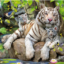 Схема вышивки «Белые тигры»