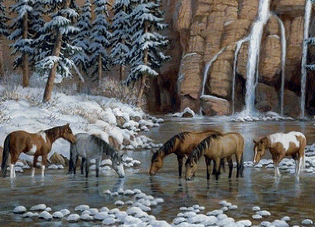 Зимний водопой - предпросмотр