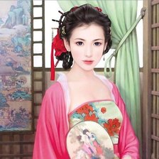 Схема вышивки «Девушка»