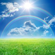 Схема вышивки «радуга над полем»