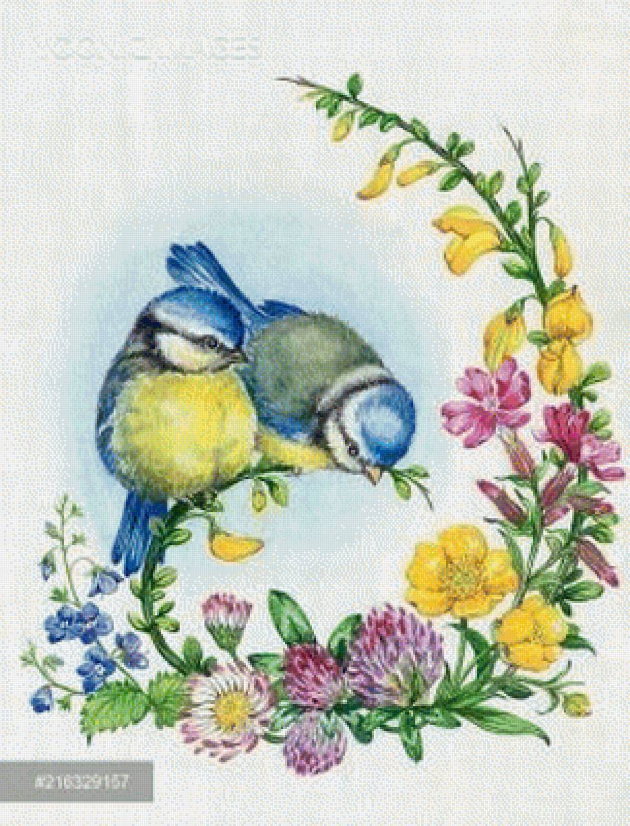 sýkorky,kvety - предпросмотр