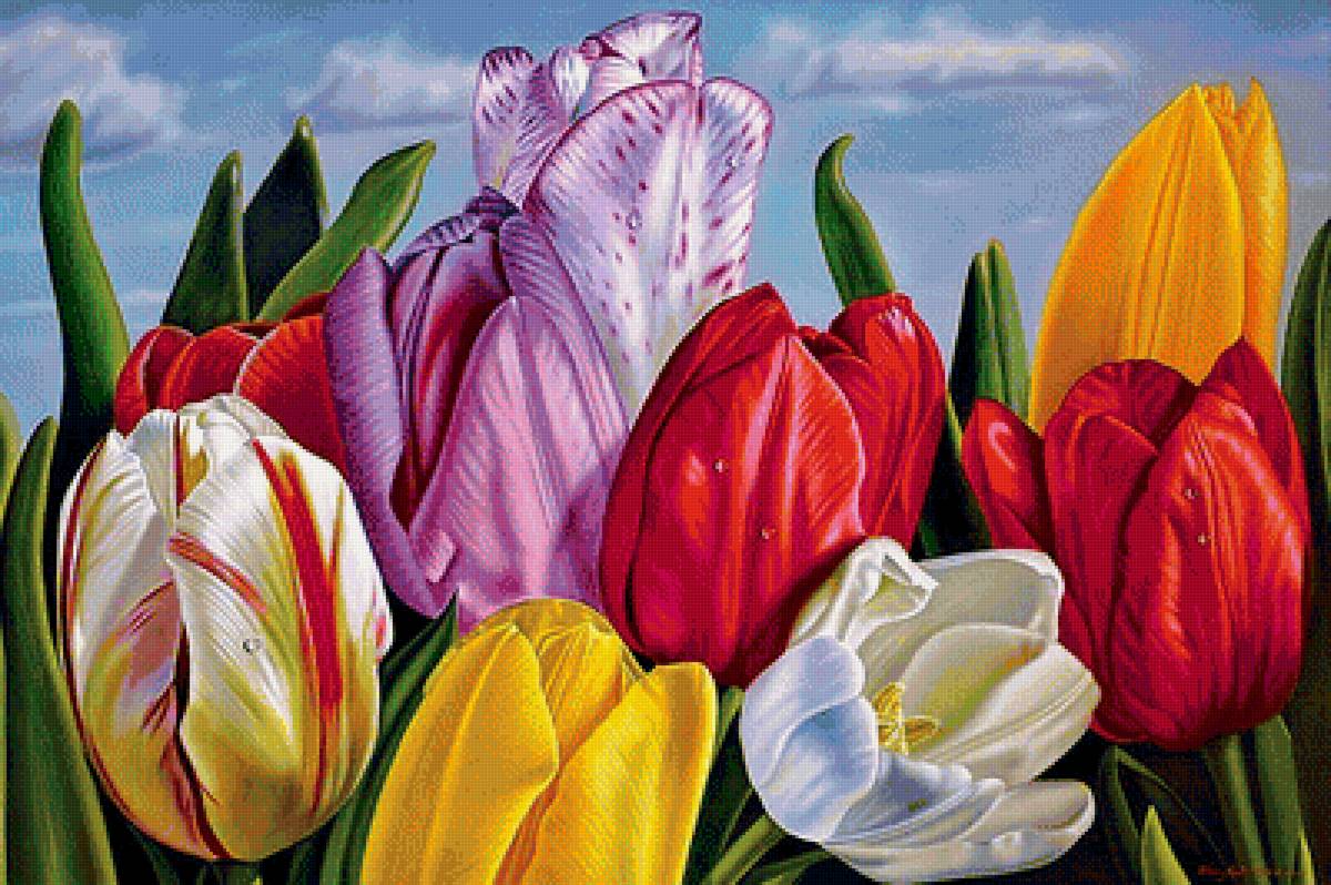 Цветы - настроение, арт, цветы, тюльпаны - предпросмотр