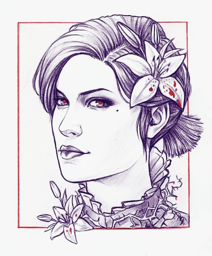 рисунок - девушка, портрет - оригинал