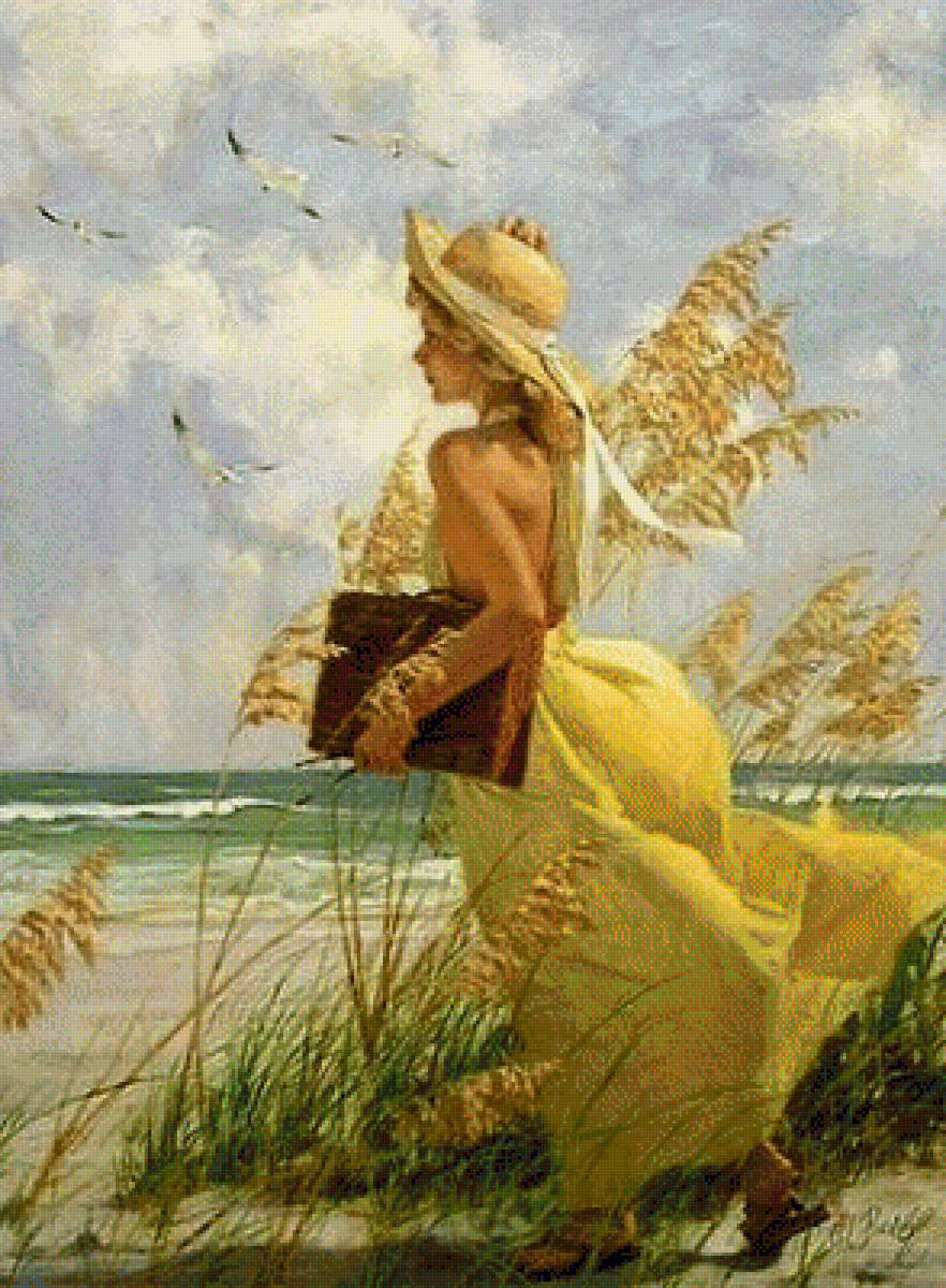 ДЕВУШКА  НА БЕРЕГУ МОРЯ - девушка на берегу моря - предпросмотр