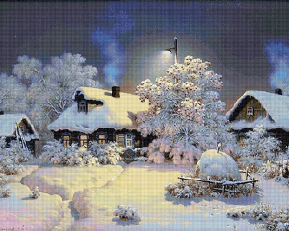 зима - деревня - предпросмотр