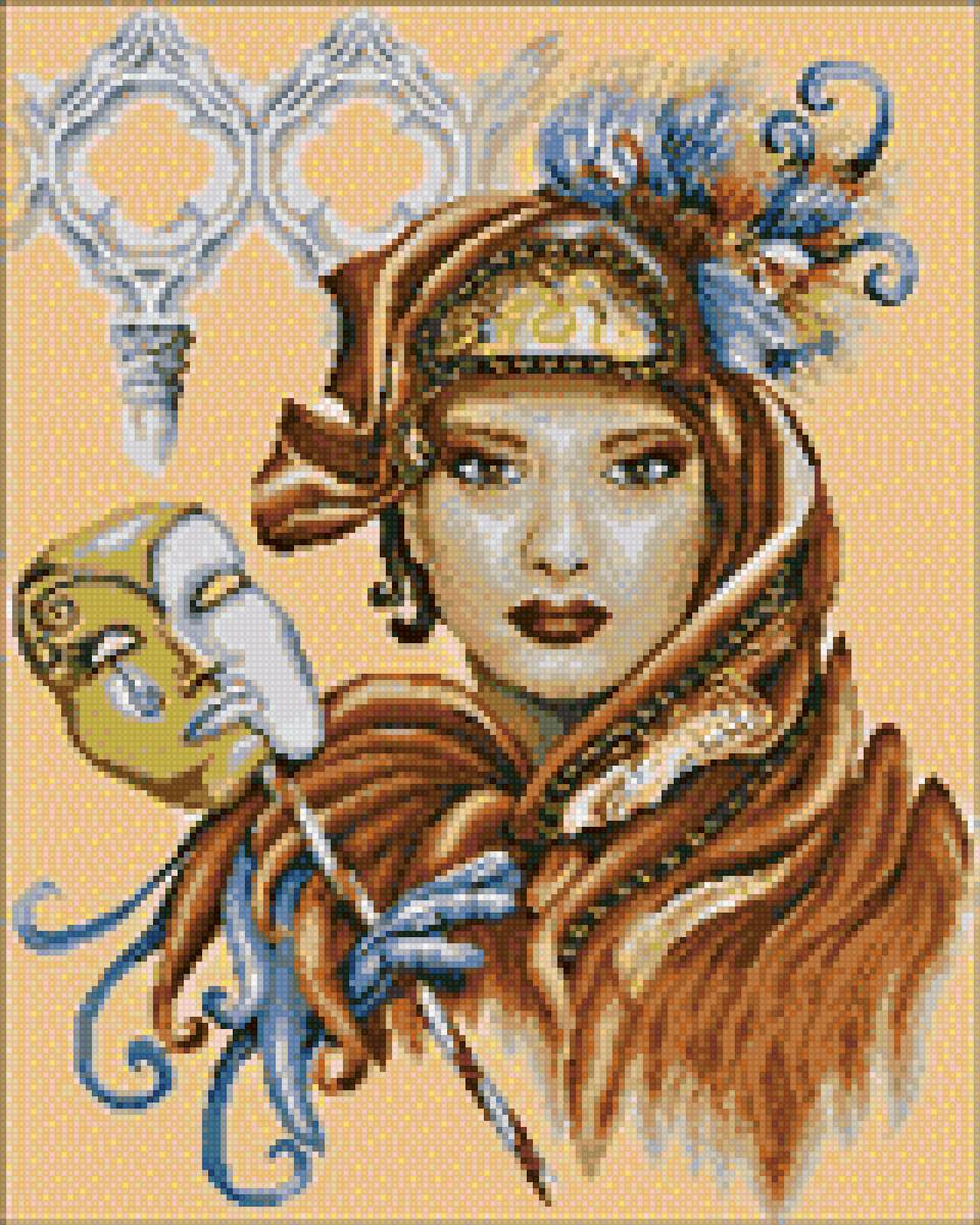 Девушка с маской - маска, девушка, венеция - предпросмотр