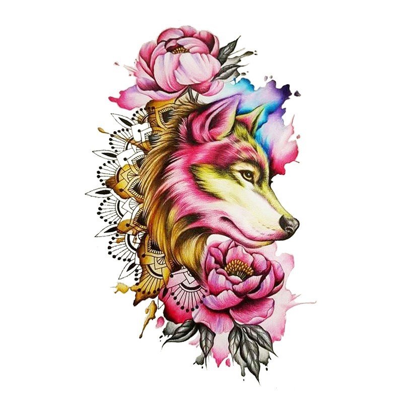 Волк - волк, животные, цветы, рисунок - оригинал