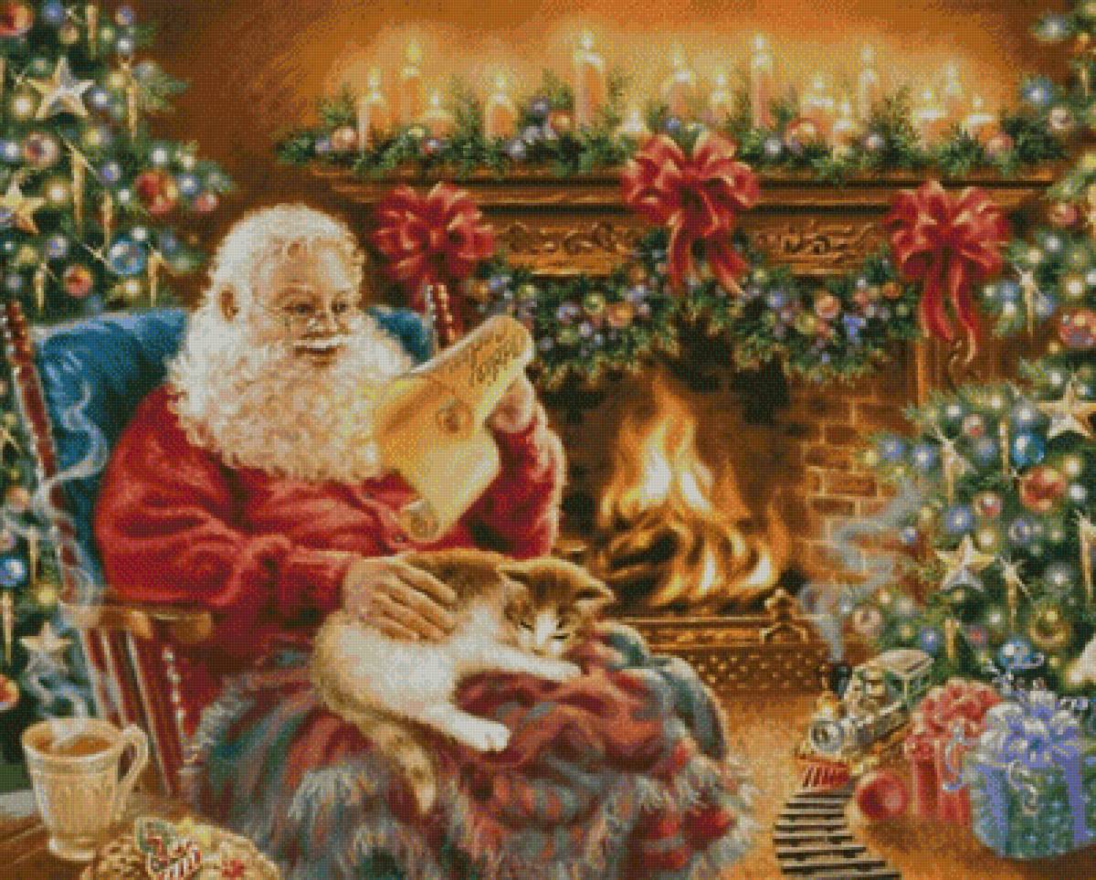 New Year Confort. - dona gelsinger paints.christmas.santa claus. - предпросмотр