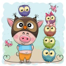 Схема вышивки «хрюшка»