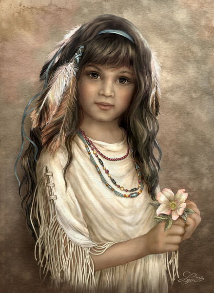 Cherokee Rose. - native american.girls. - оригинал