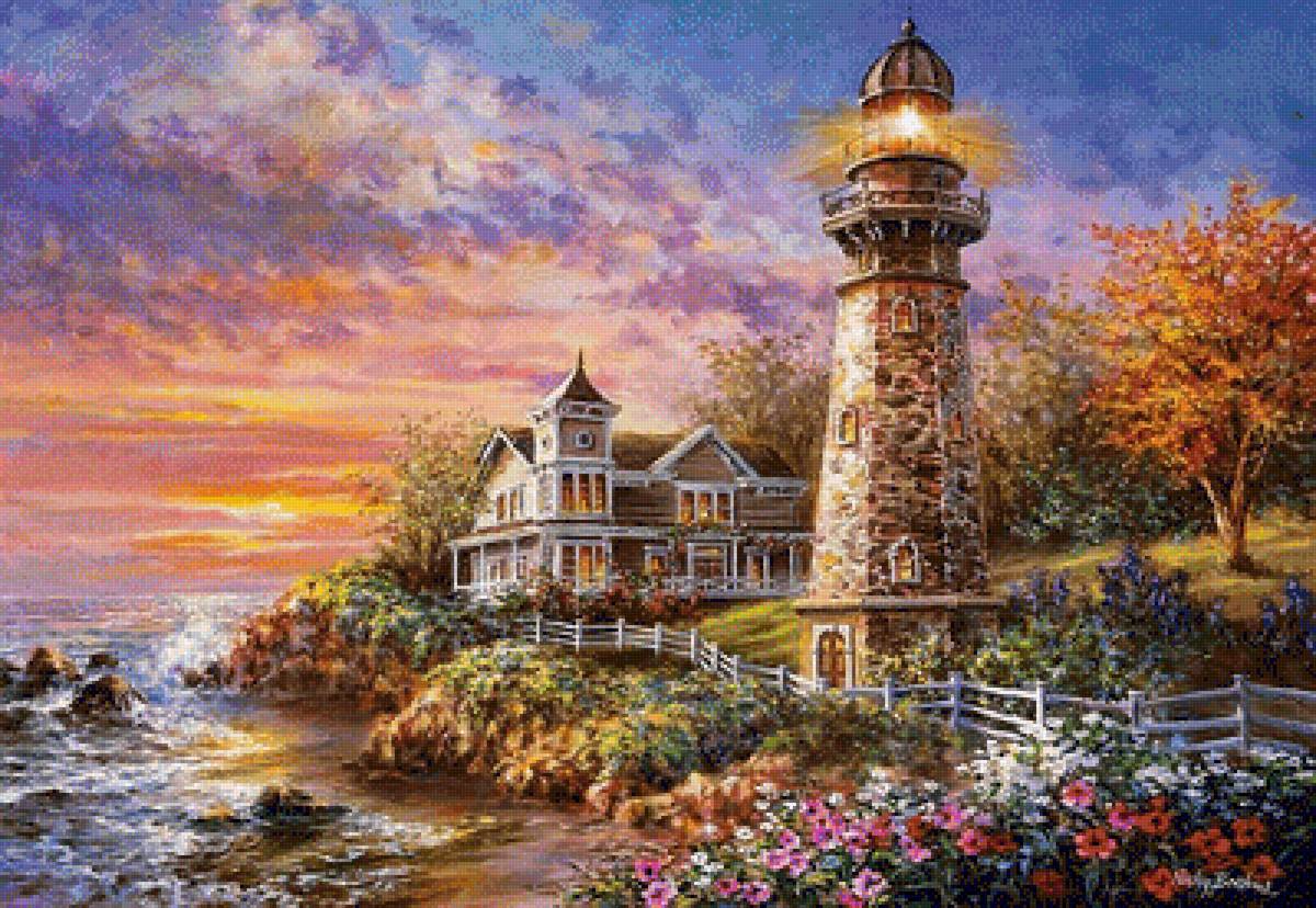 Lighthouse on the Shore. - nicky boheme painter.seascape. - предпросмотр