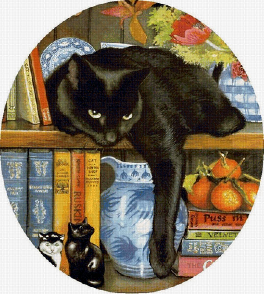 Мир животных - арт, животное, интерьер, кот, уют, кошка - предпросмотр