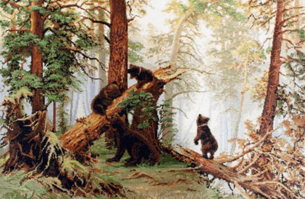 Шишкин - утро, сосновый бор, медведи - предпросмотр