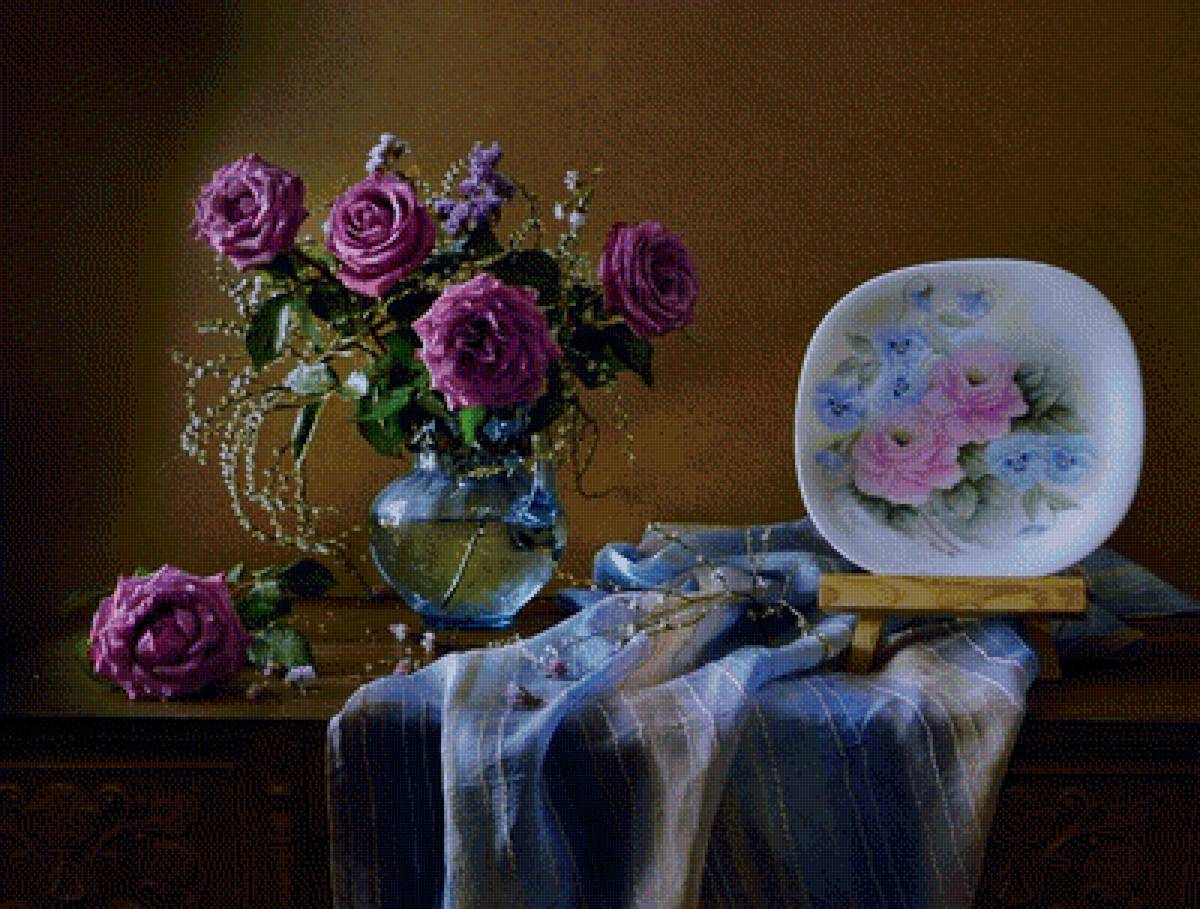 Розы - розы, натюрморт, букет, цветы - предпросмотр