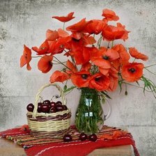 Схема вышивки «маки»