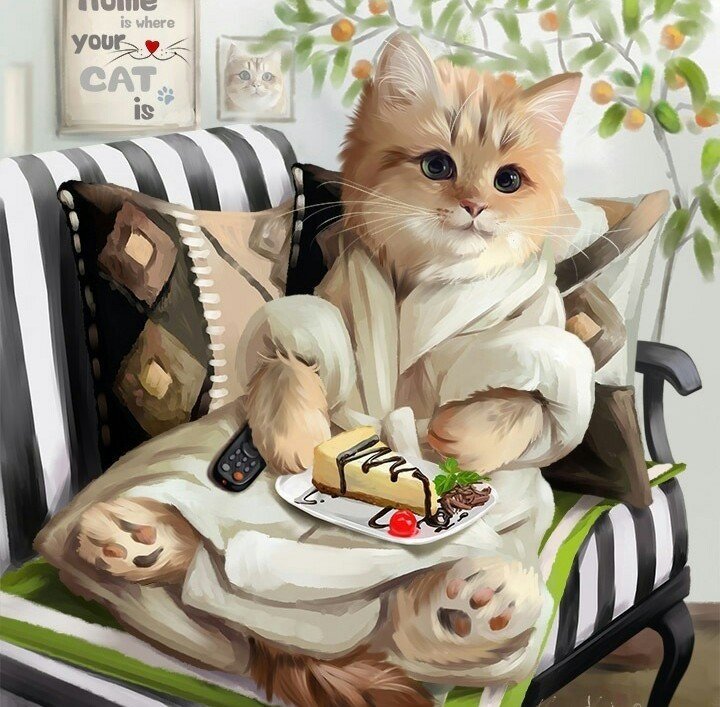 Кот и пироженка - оригинал