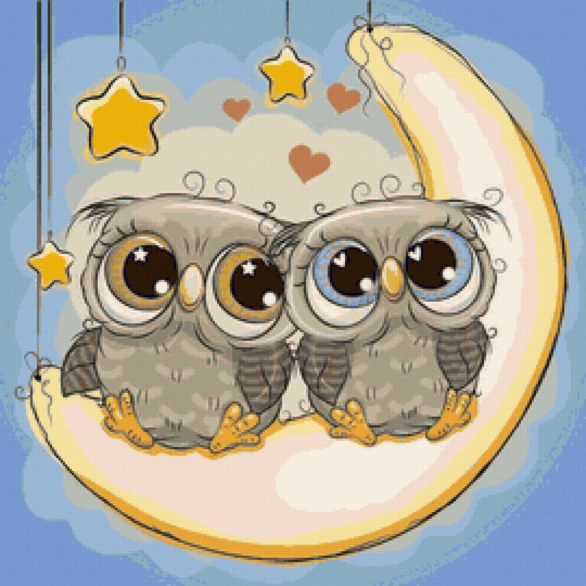 совы на луне - предпросмотр