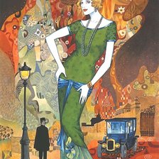 Схема вышивки «дама ретро»