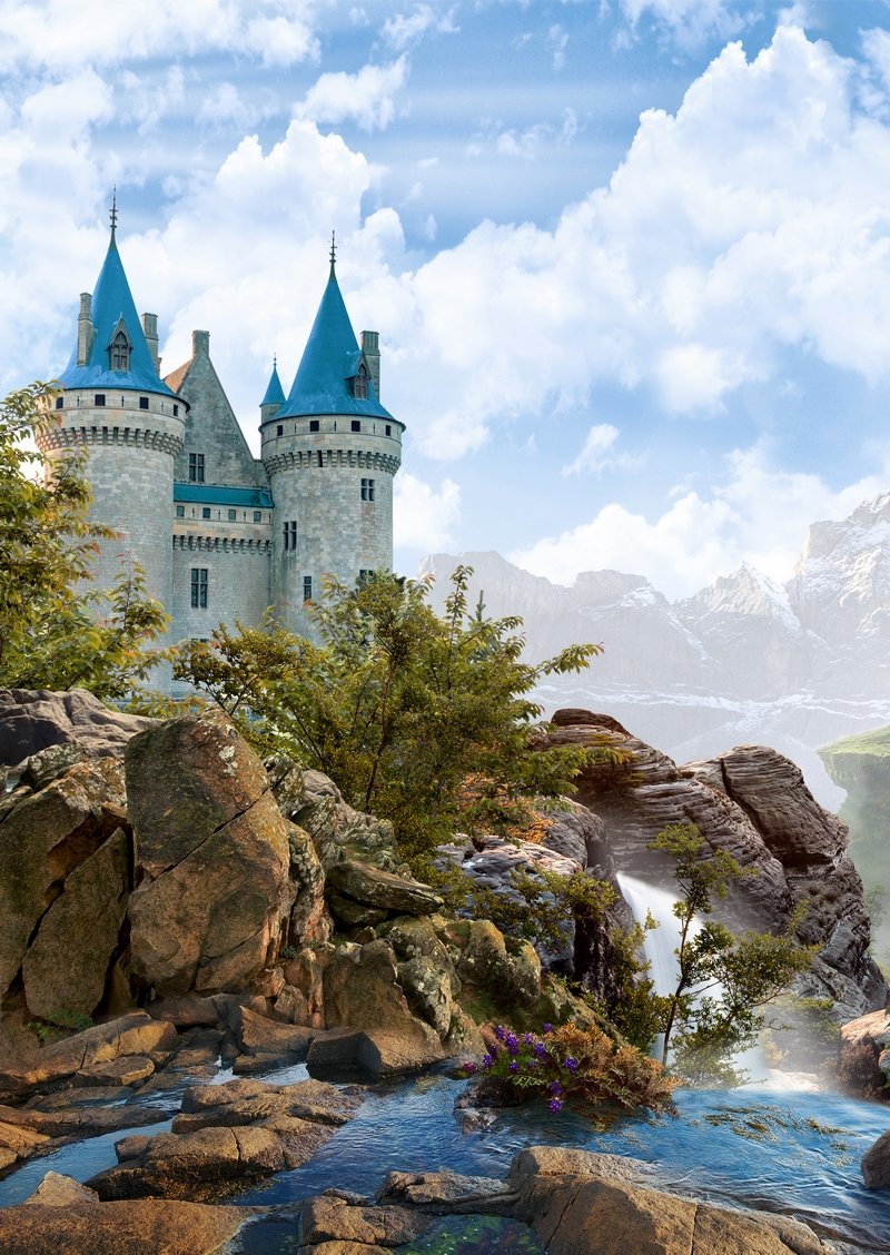 Замок у моря - природа, лето, море, пейзаж, замок - оригинал