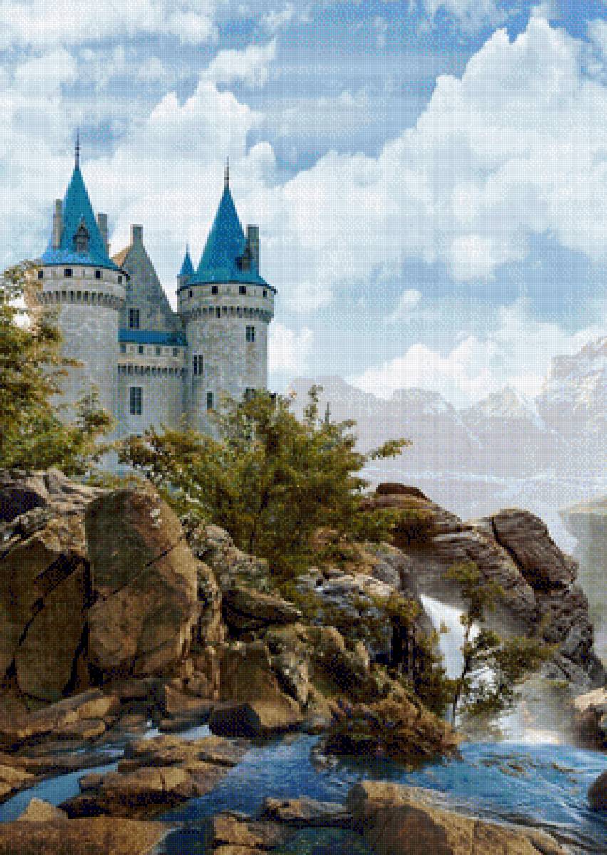 Замок у моря - море, природа, лето, пейзаж, замок - предпросмотр