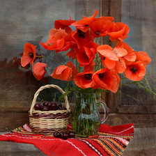 Схема вышивки «маки»