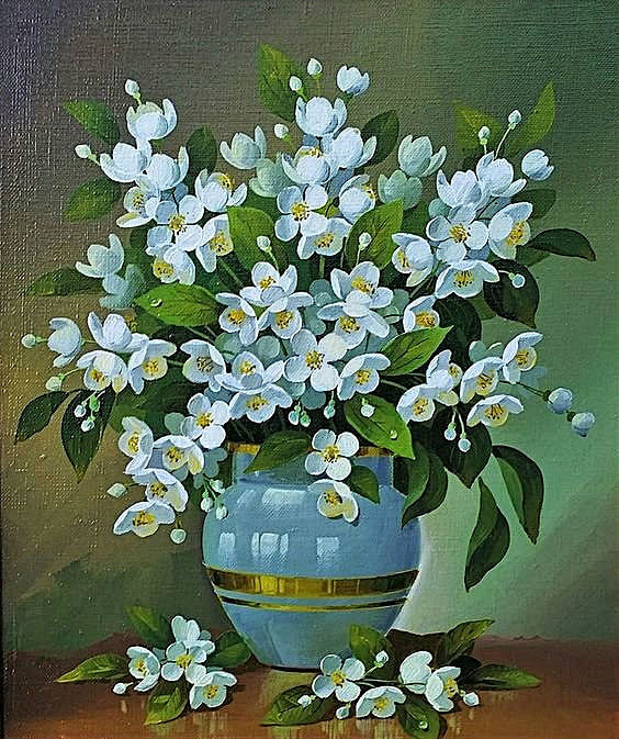 Букет - белые цветы, цветы, цветы в вазе - оригинал