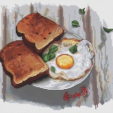 Схема вышивки «ЯИЧНИЦА С ХЛЕБОМ»