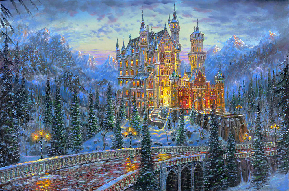 Замок в горах 2 - дом, замок, зима, сказка, горы - оригинал