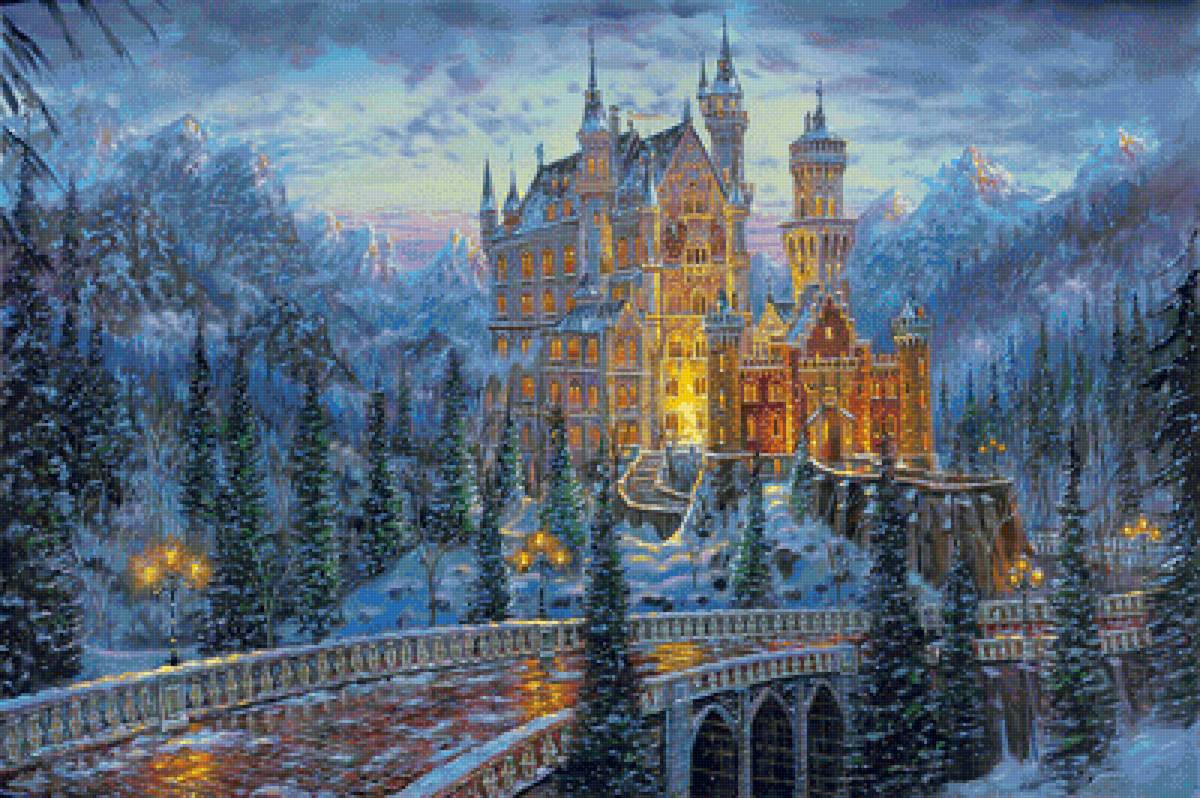 Замок в горах 2 - замок, зима, дом, сказка, горы - предпросмотр