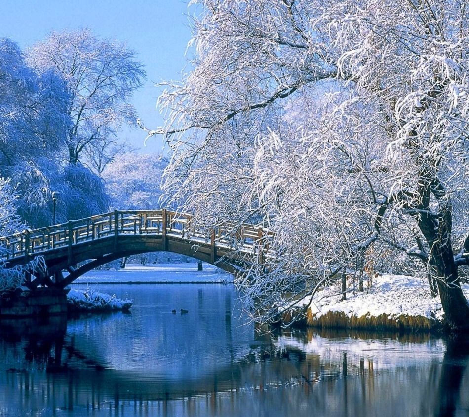 Зимовий пейзаж з мостиком - оригинал