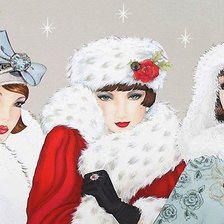 Оригинал схемы вышивки «дамы ретро» (№1914948)