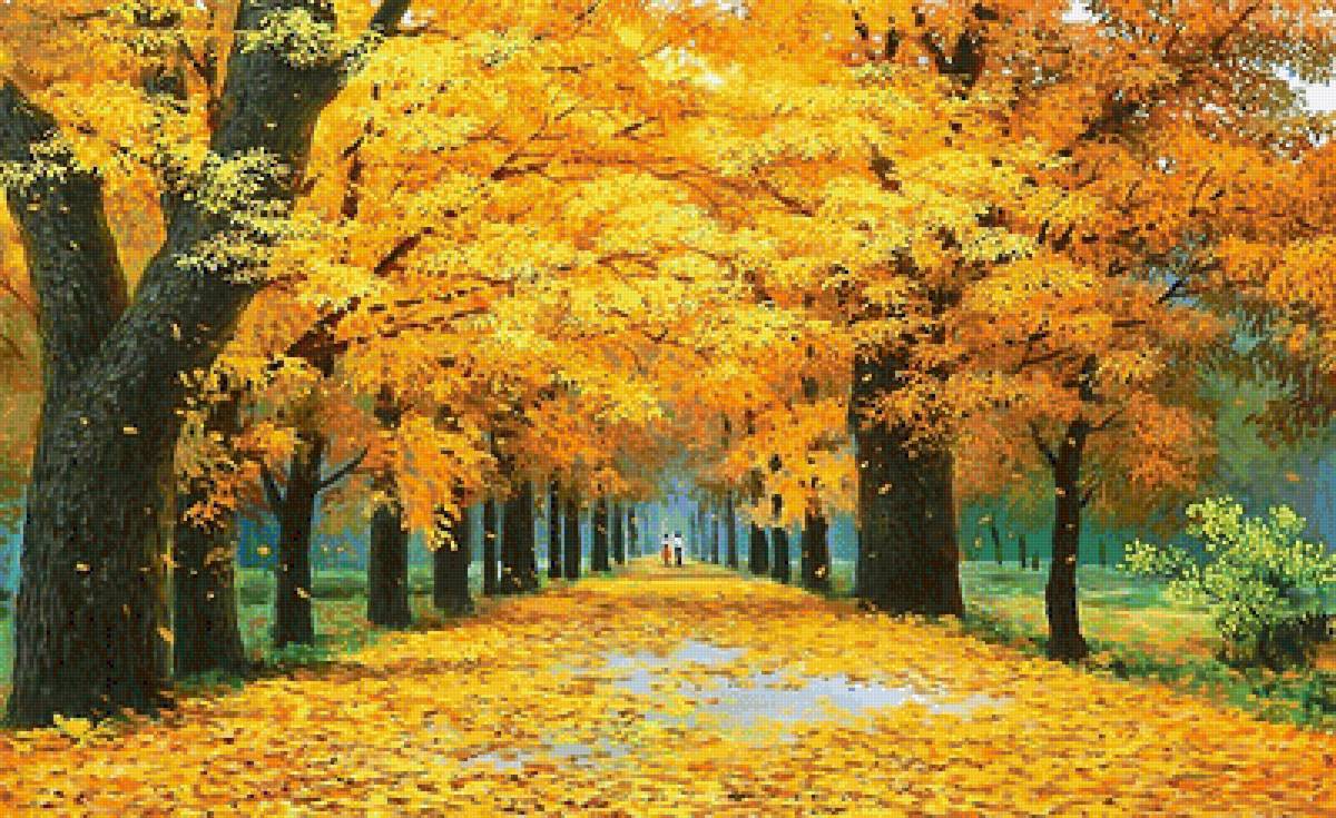 картина - осень, парк - предпросмотр