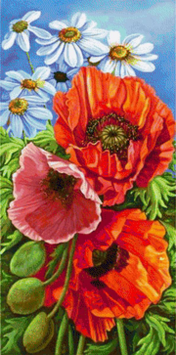 TRIPTICO AMAPOLAS 1 - 180 x 363 cruces - предпросмотр