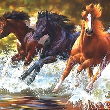 Схема вышивки «кони»