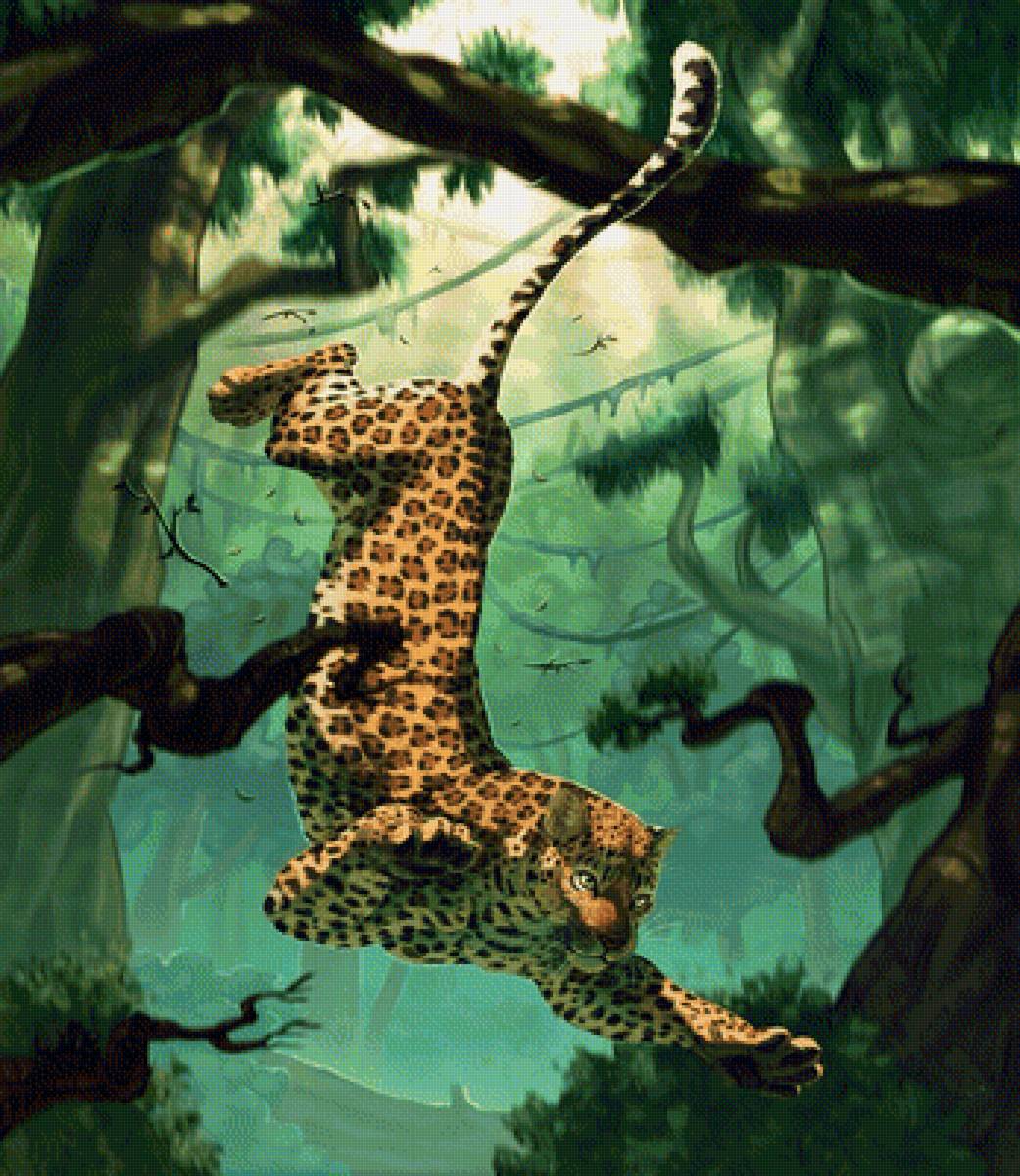 Леопард - природа, леопард, рисунок, животные - предпросмотр