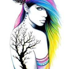 Схема вышивки «Donna tattoo color»